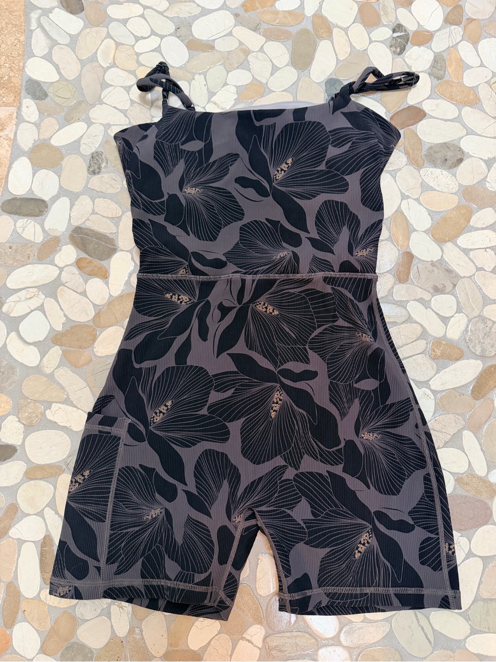 Women’s Floral Print Black & Gray Jumpsuit